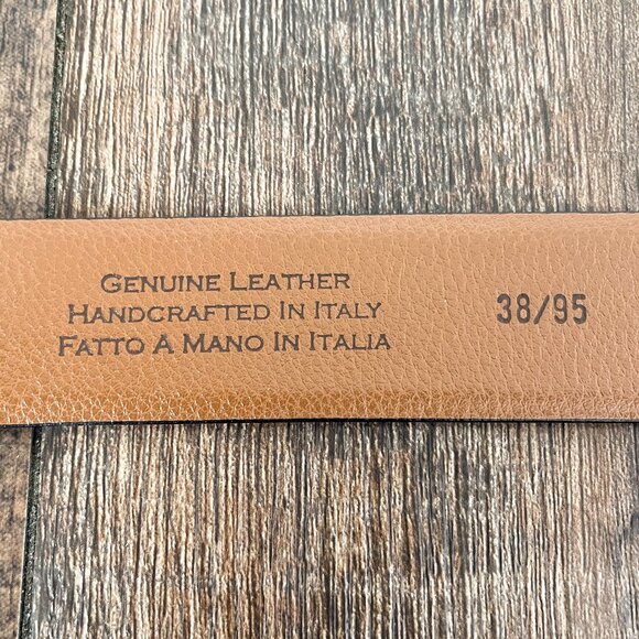 Joseph Abboud Leather Dress Belt Edge Detail Handcrafted in Italy Size 38 Brown - Picture 8 of 14